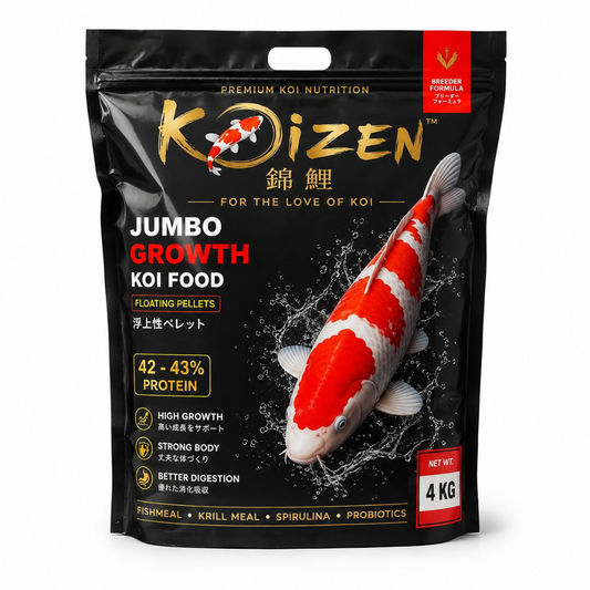 KOIZEN Jumbo Growth Koi Food 4 KG bag, premium breeder formula koi food