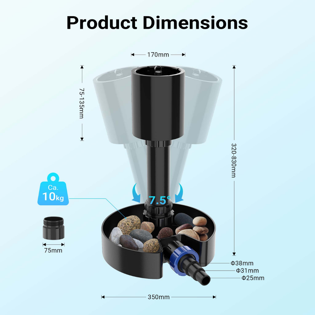 SunSun CSP-40 skimmer height adjustment mechanism