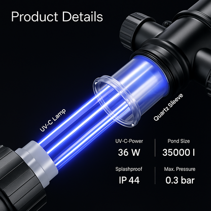 SunSun CUV-136 Pond Clarifier – 36W UVC Lamp