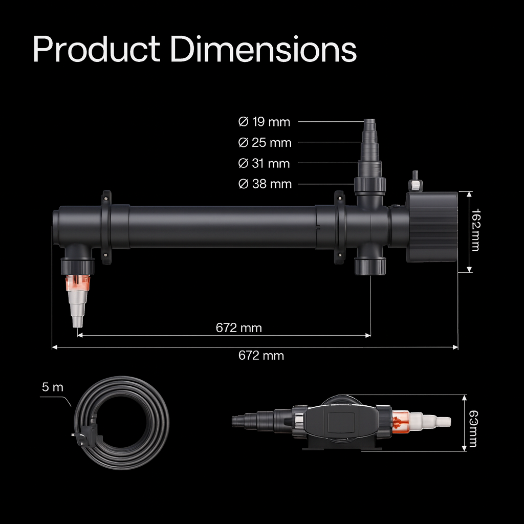 SunSun CUV-155 Pond Clarifier – 55W UVC Lamp