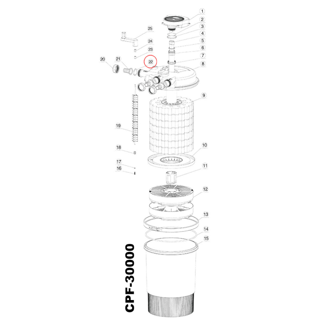 SunSun CPF filter cover fitted on pressure filter unit
