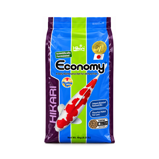 Hikari Economy 4kg koi food packaging back view